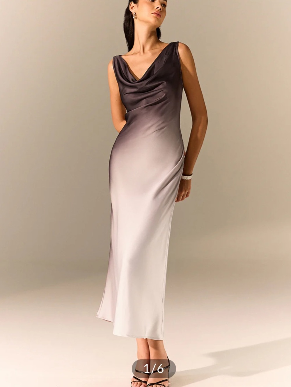 Commense Ombre Cowl-Neck Dress